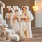 Set of 2 13pcs Christmas Wooden & Epoxy Resin Nativity Figurine Set